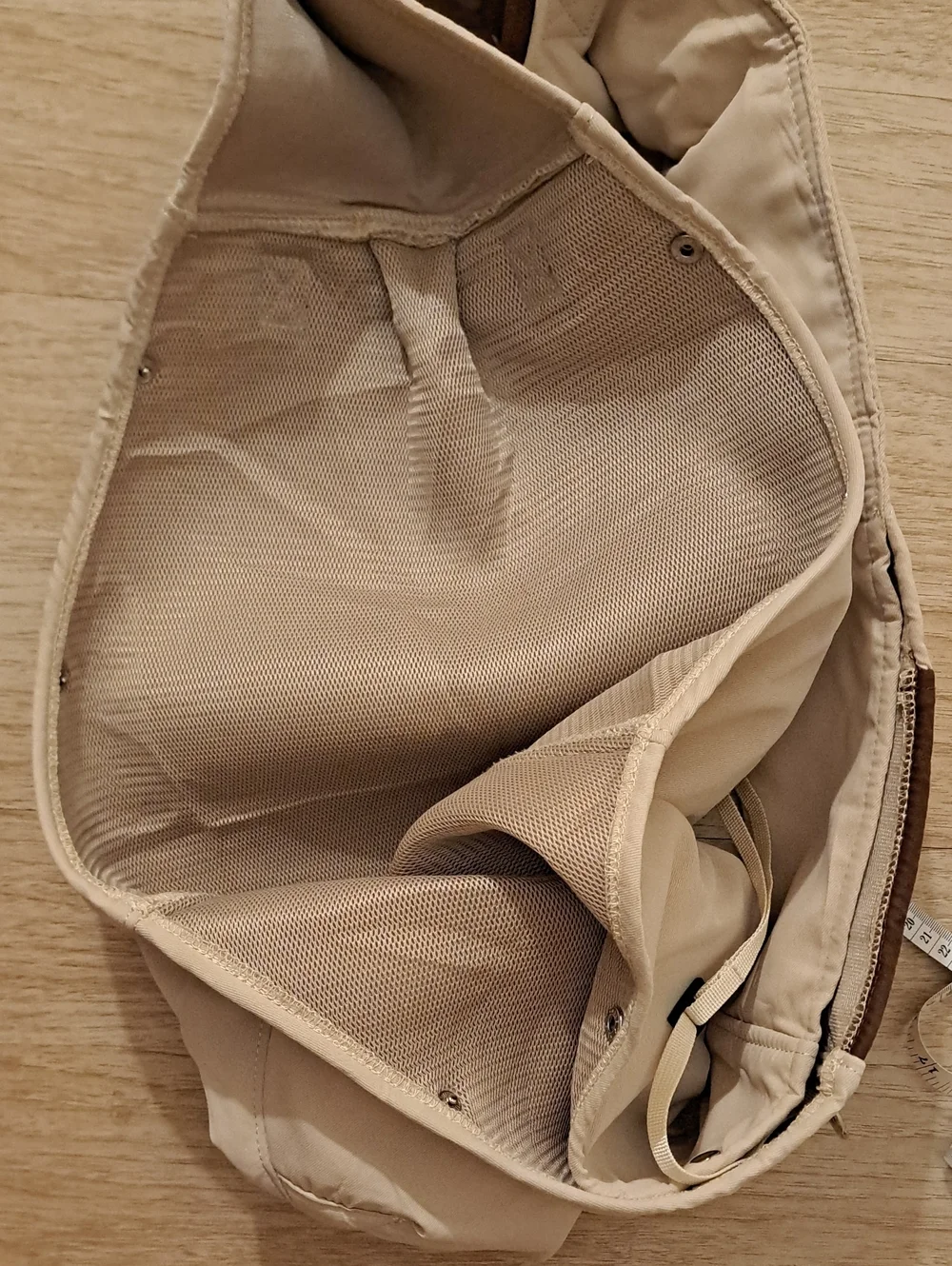 MAKYTU Beige Pet Sling Carrier with Brown Strap Small Dogs and Cats